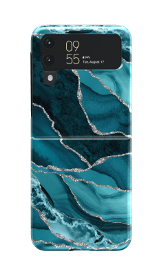 Blue and silver marble Flip